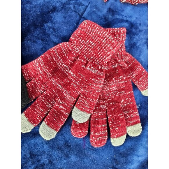 Flip Top Ladies’ Gloves Set‎ of 6 Red Black - Picture 5 of 9